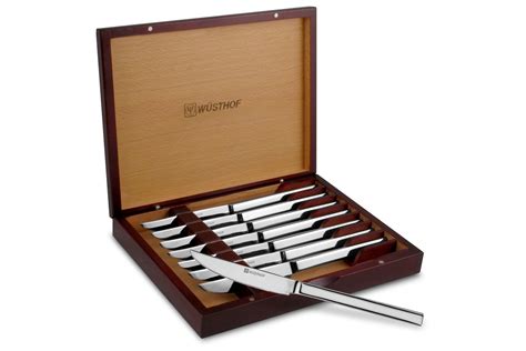 wusthof 8 piece stainless steel steak knife set black box|stainless steel steak knives.